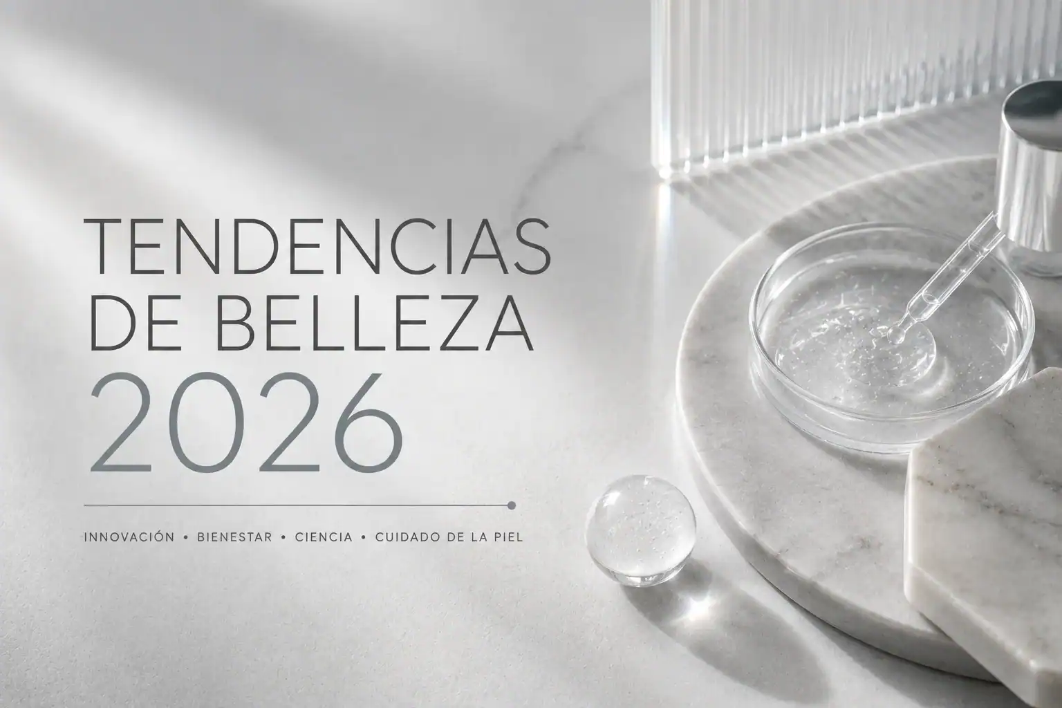 Tendances cosmétiques 2026 avec des éléments d'innovation cosmétique et de soins de la peau